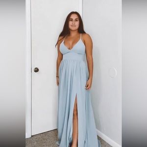 Azazie bridesmaid dress in dusty blue